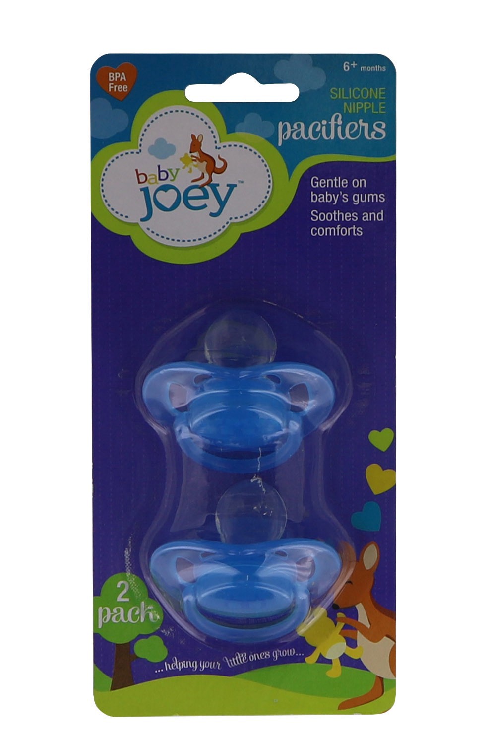 slide 1 of 1, Baby Joey Infant Pacifier Silicone, 2 ct
