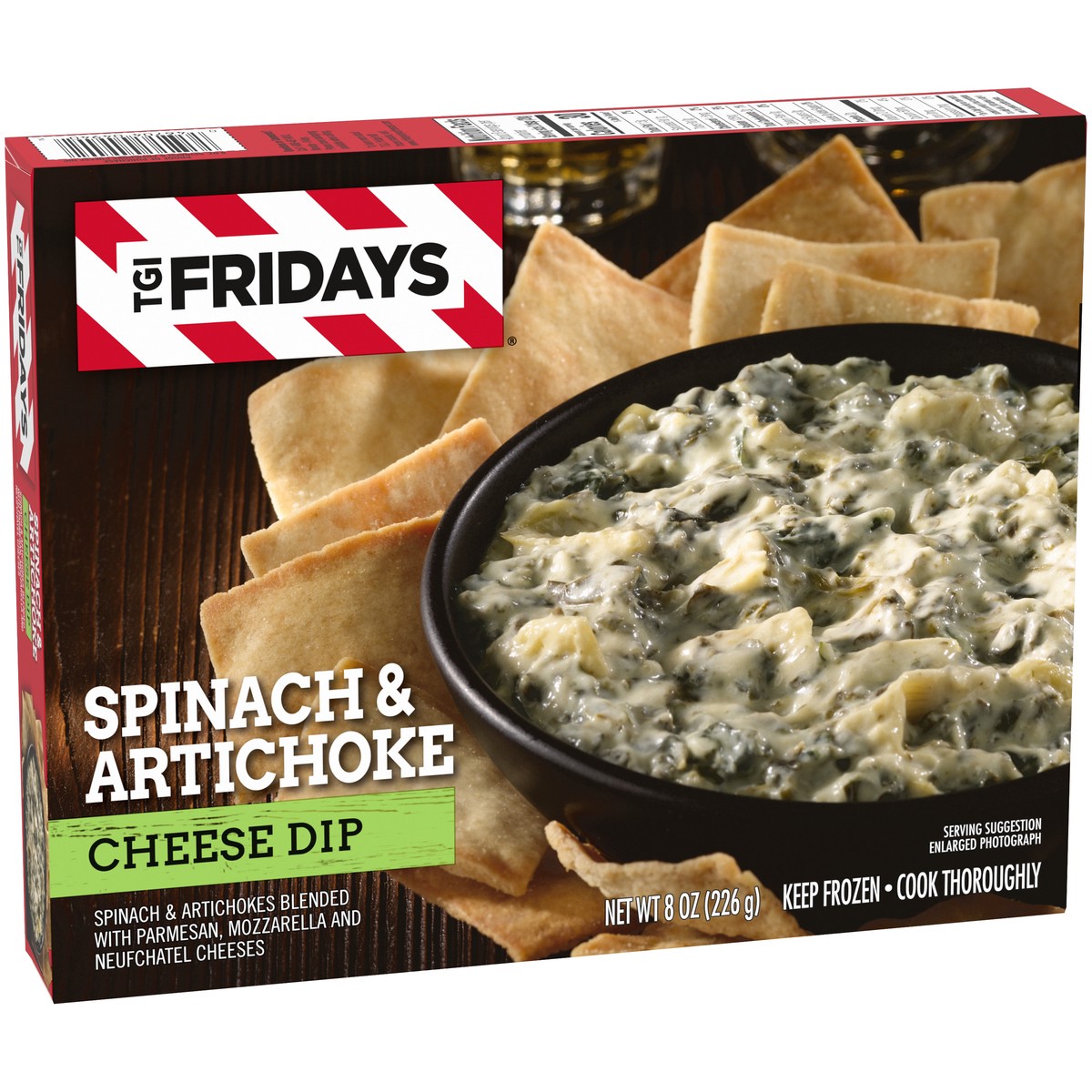 slide 3 of 14, T.G.I. Fridays TGI Fridays Spinach & Artichoke Cheese Dip Frozen Snack, 8 oz Box, 8 oz