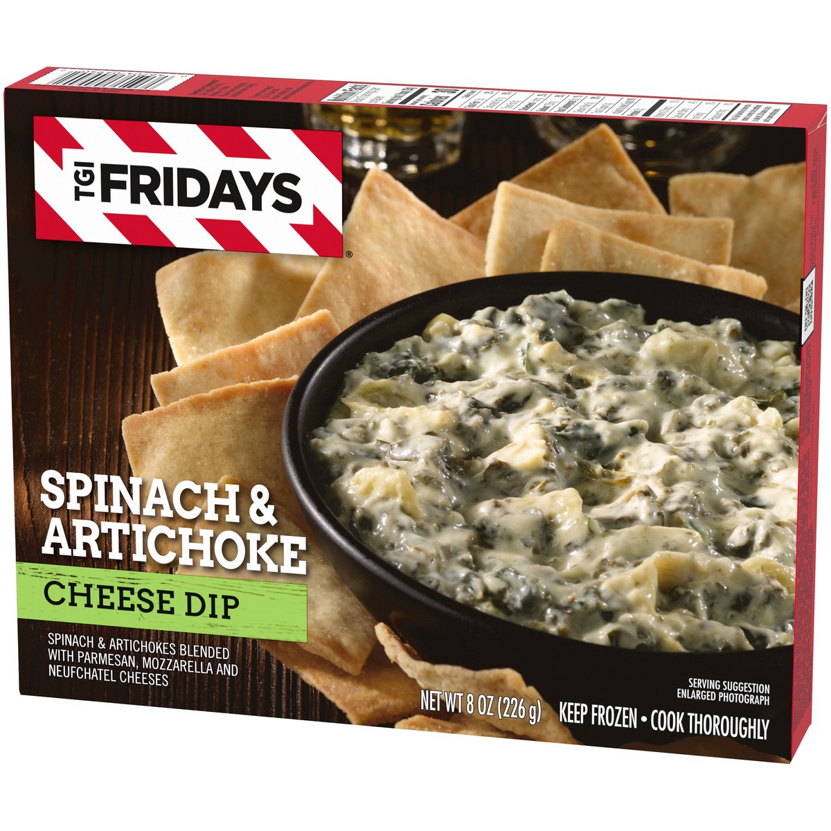 slide 14 of 14, T.G.I. Fridays TGI Fridays Spinach & Artichoke Cheese Dip Frozen Snack, 8 oz Box, 8 oz