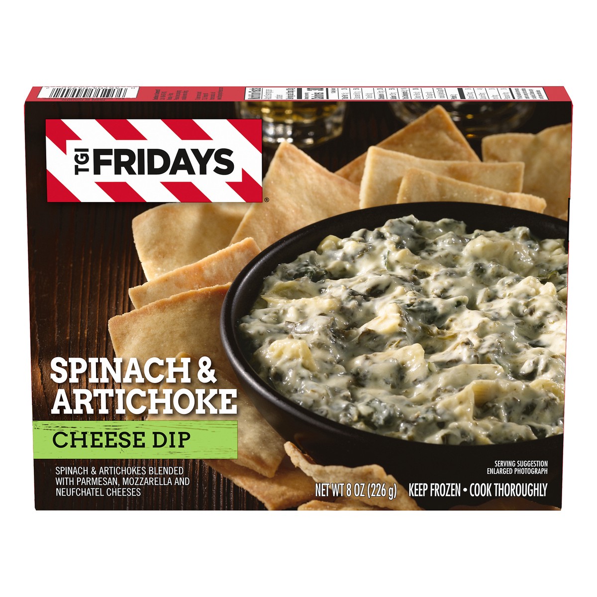 slide 8 of 14, T.G.I. Fridays TGI Fridays Spinach & Artichoke Cheese Dip Frozen Snack, 8 oz Box, 8 oz