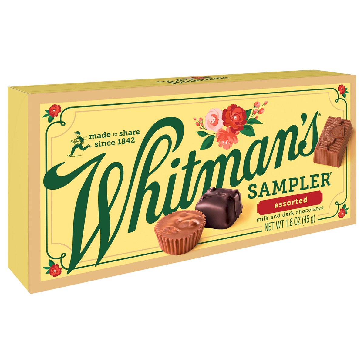 slide 8 of 8, Whitman's Sampler Assorted Chocolate Gift Box, 1.6 oz. (˜ 3 pieces), 1.6 oz