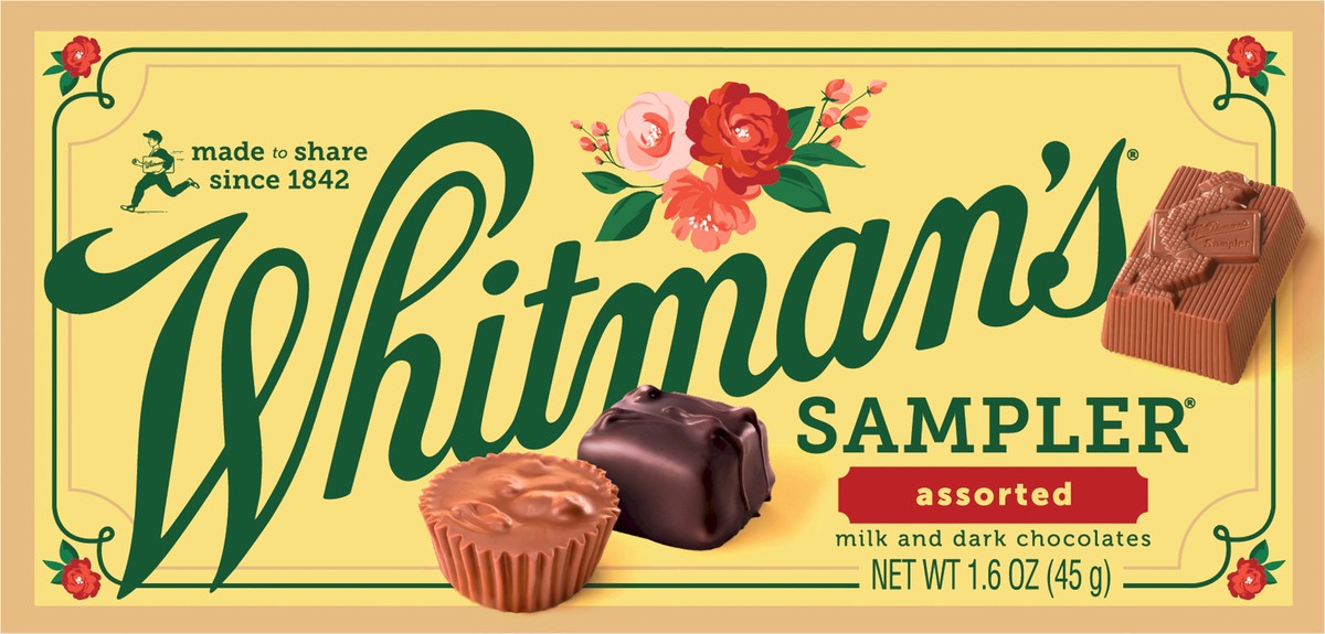 slide 6 of 8, Whitman's Sampler Assorted Chocolate Gift Box, 1.6 oz. (˜ 3 pieces), 1.6 oz