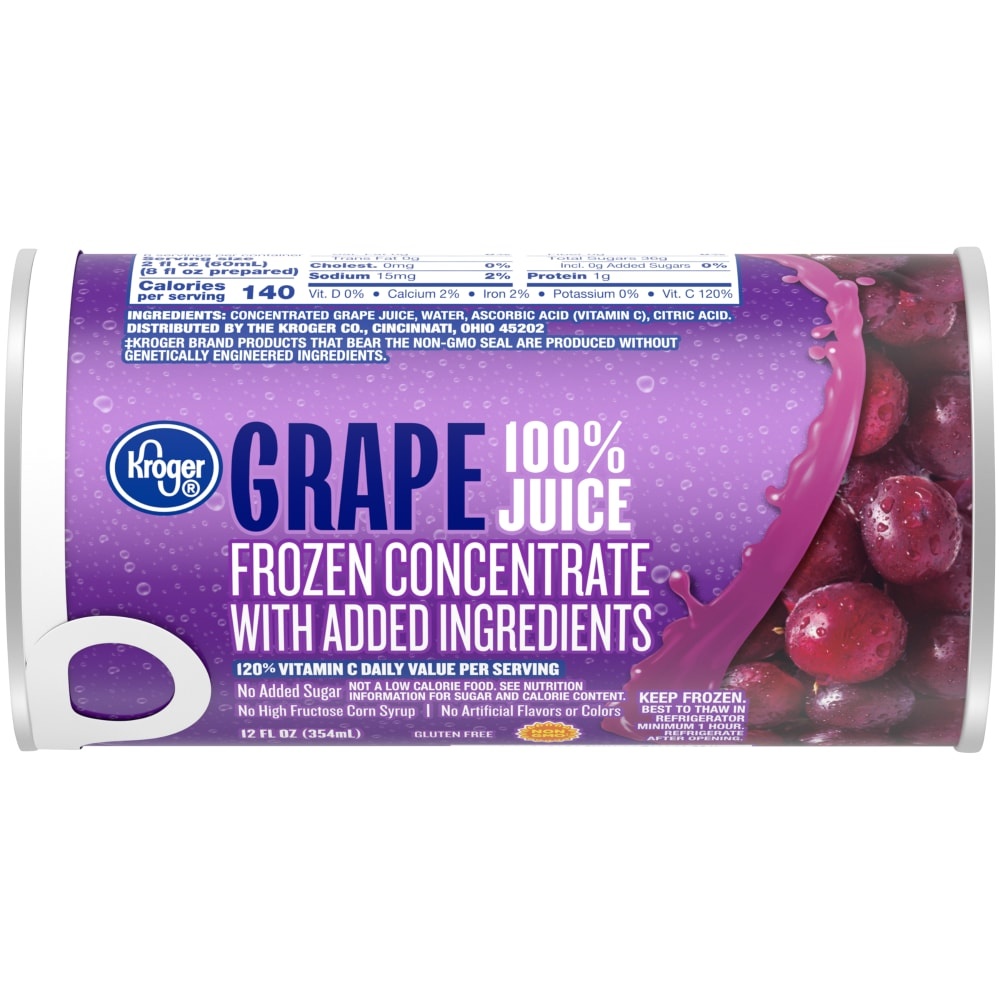 slide 1 of 1, Kroger Frozen Grape Juice Concentrate, 12 fl oz