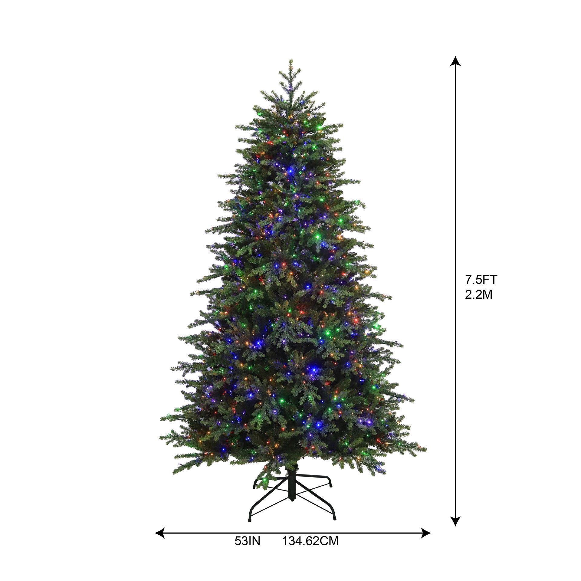 slide 2 of 7, 7.5ft. Pre-Lit Charlotte Spruce Realistic Artificial Christmas Tree, Color Changing Mini Led Lights By Ashland, 7.5 ft
