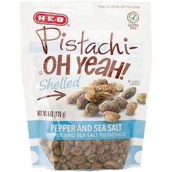 H-E-B Select Ingredients Pepper & Sea Salt Shelled Pistachios