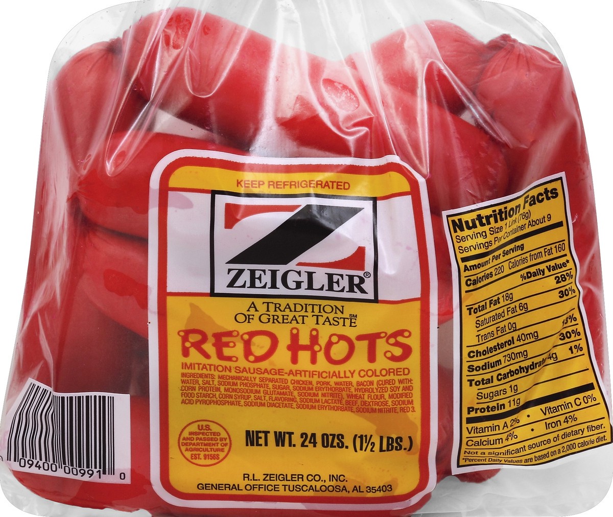 slide 5 of 5, Zeigler Red Hots 24 oz, 24 oz