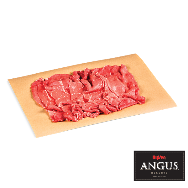 slide 1 of 1, Hy-Vee Angus Reserve Beef Round Thin Top Round Steak, per lb