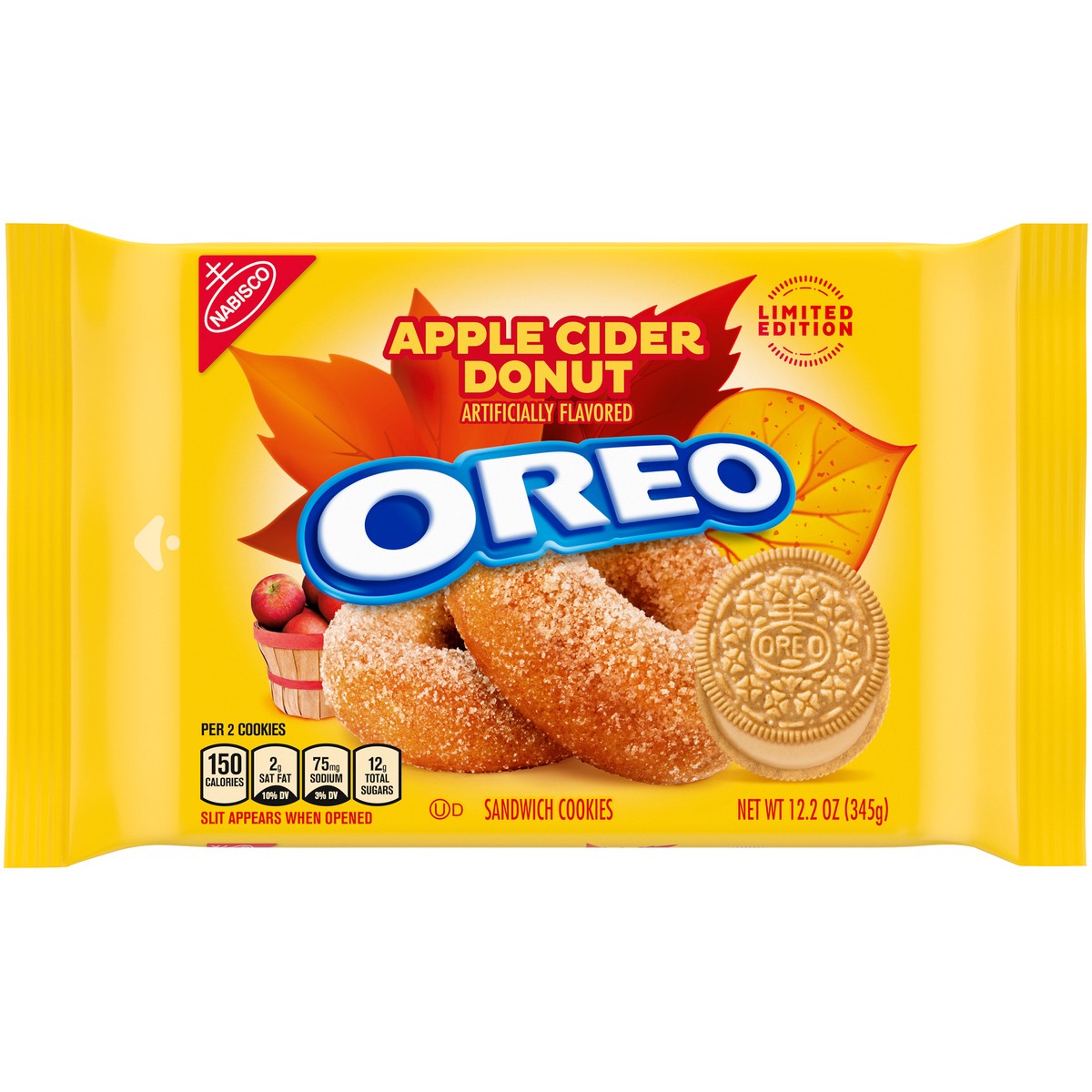 slide 4 of 14, OREO Apple Cider Donut Sandwich Cookies, Limited Edition, 12.2 oz, 12.2 oz