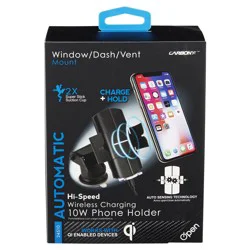 Custom Accessories Carbon XT Automatic Car Phone Holder & 10W Wireless Charger