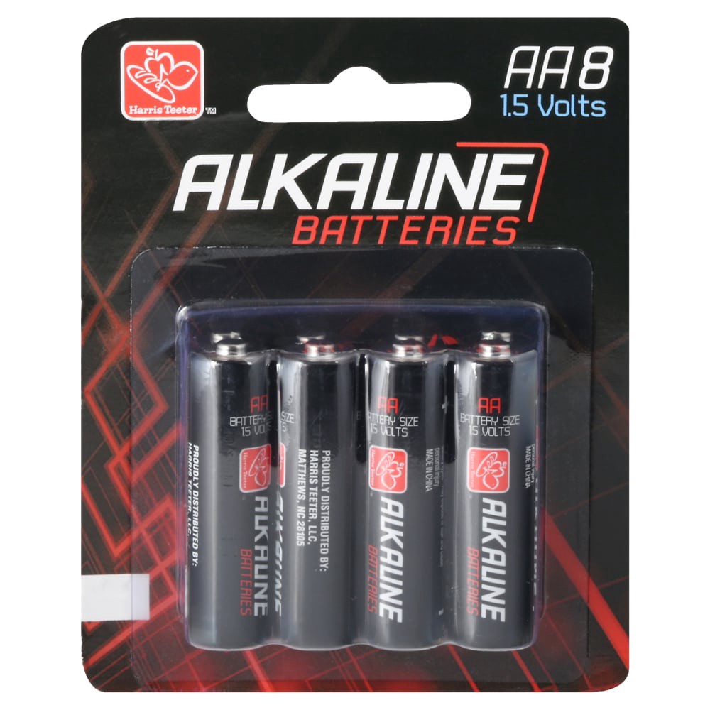 slide 1 of 2, Harris Teeter AA Batteries - Premium Long Lasting Alkaline, 8 ct