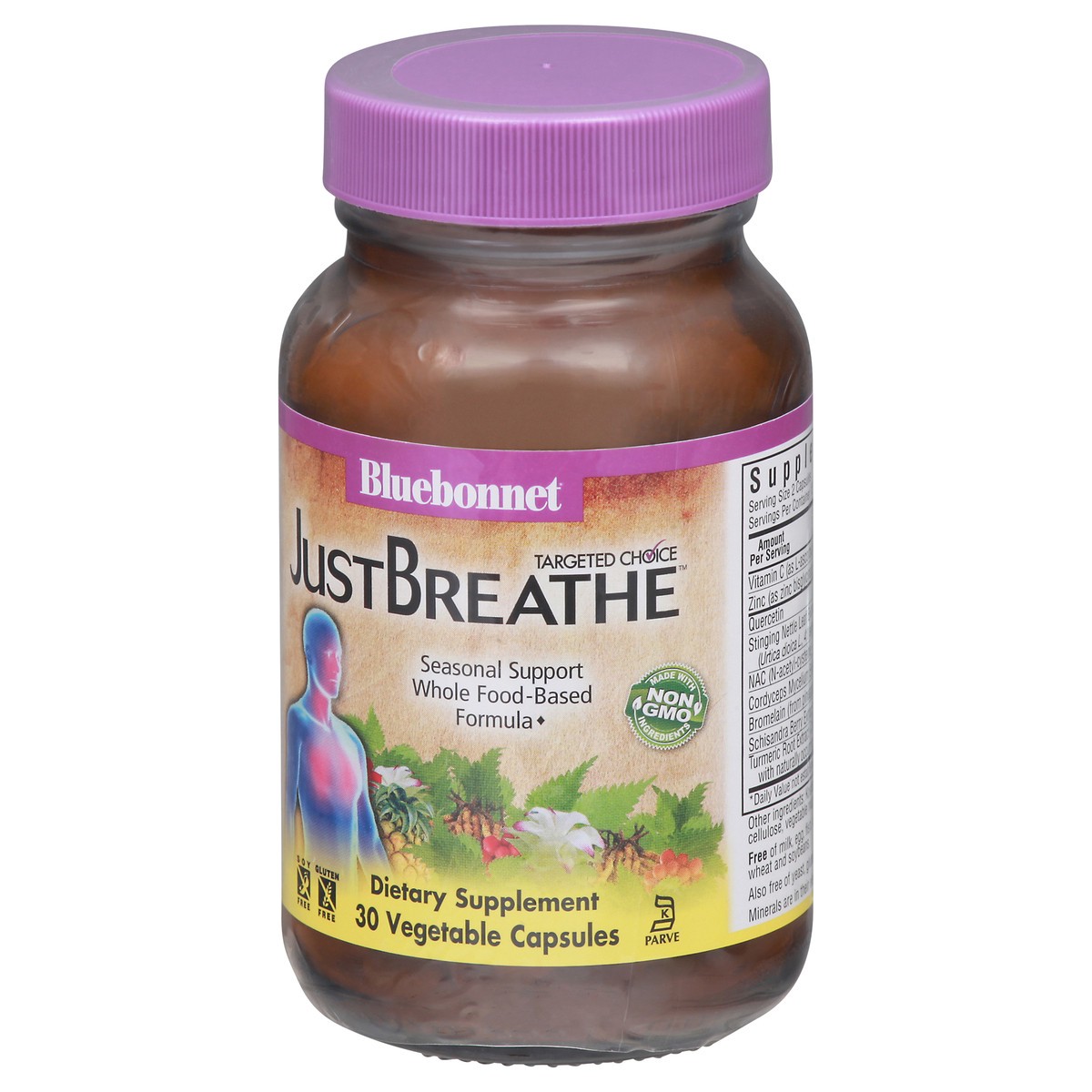 slide 5 of 9, Bluebonnet Nutrition JustBreathe Capsules Whole Food-Based Formula Seasonal Support 30 ea, 30 ct