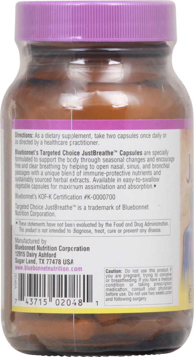 slide 3 of 9, Bluebonnet Nutrition JustBreathe Capsules Whole Food-Based Formula Seasonal Support 30 ea, 30 ct