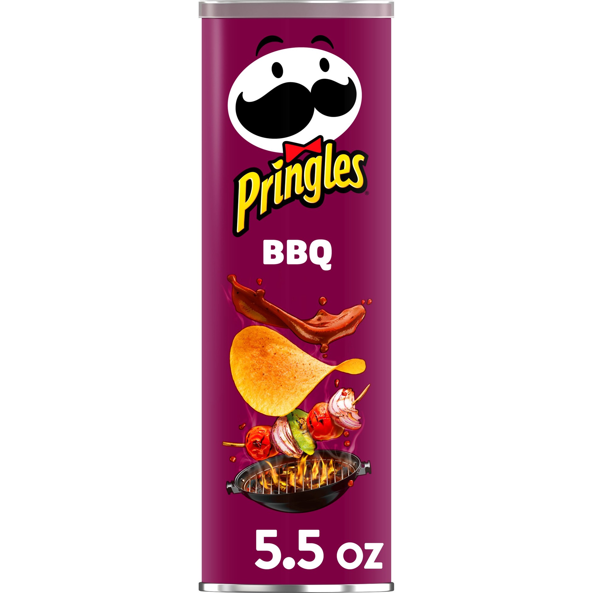 slide 1 of 7, Pringles Potato Crisps Chips, Lunch Snacks, Snacks On The Go, BBQ, 5.5 oz