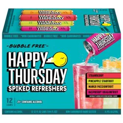 Happy Thursday Variety Pack Spiked Refreshers 4.4% ABV, 12 Pack, 12 fl oz Cans
