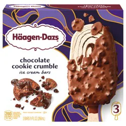 Häagen-Dazs Chocolate Cookie Crumble Ice Cream Bars, 3 Count
