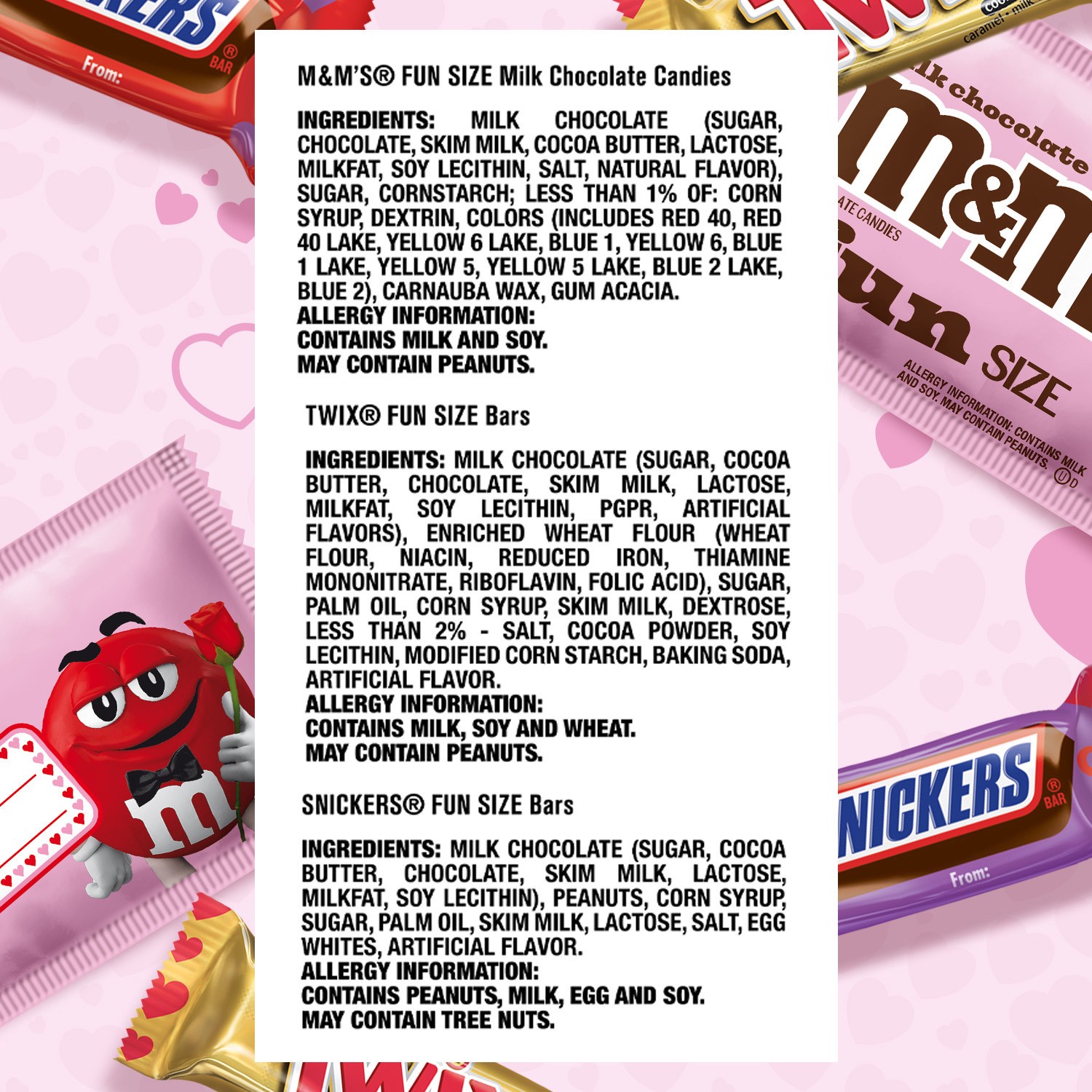 slide 3 of 8, Mixed M&M'S, SNICKERS & TWIX Valentines Assorted Chocolate Candy, 27 Pieces, 14.52 oz