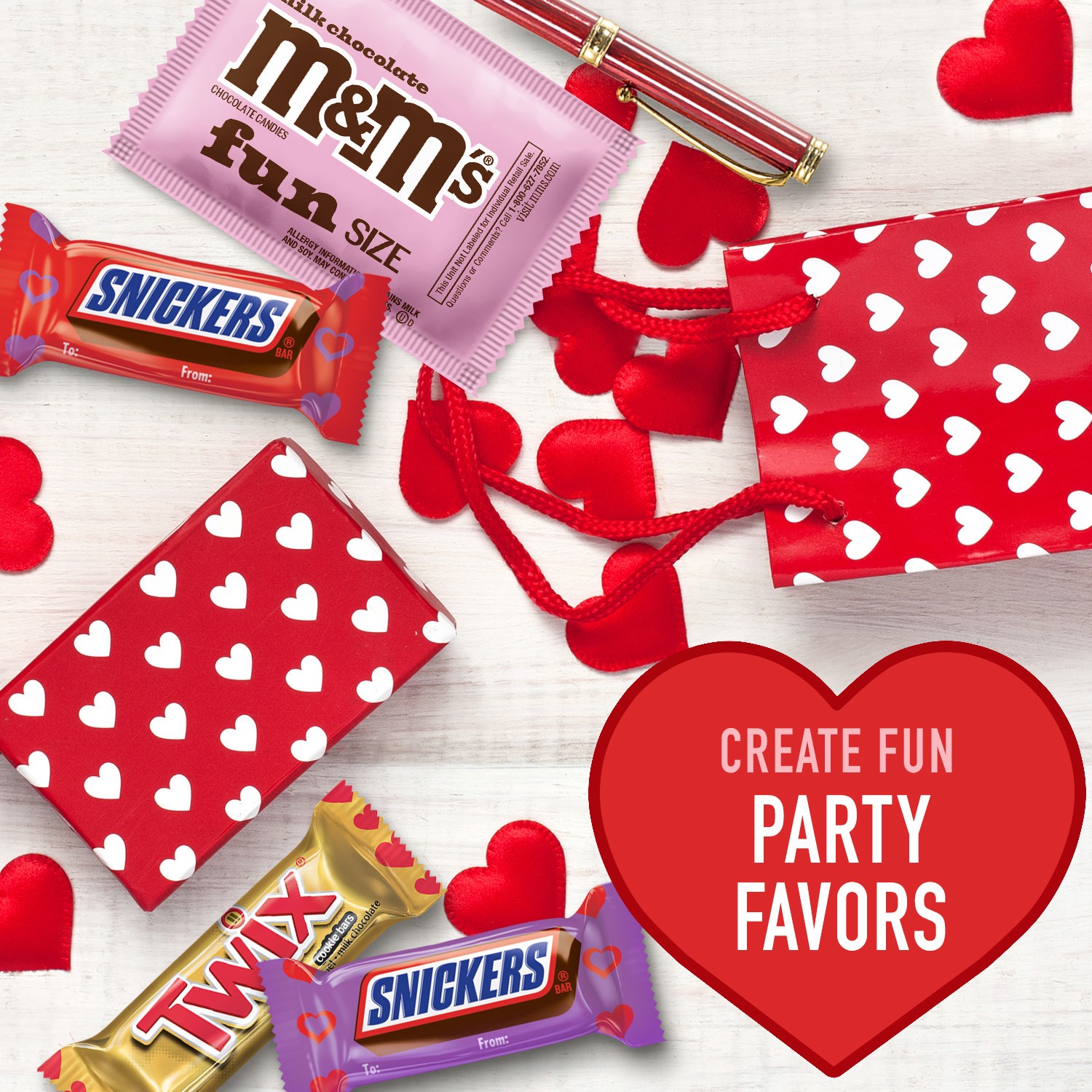 slide 2 of 8, Mixed M&M'S, SNICKERS & TWIX Valentines Assorted Chocolate Candy, 27 Pieces, 14.52 oz