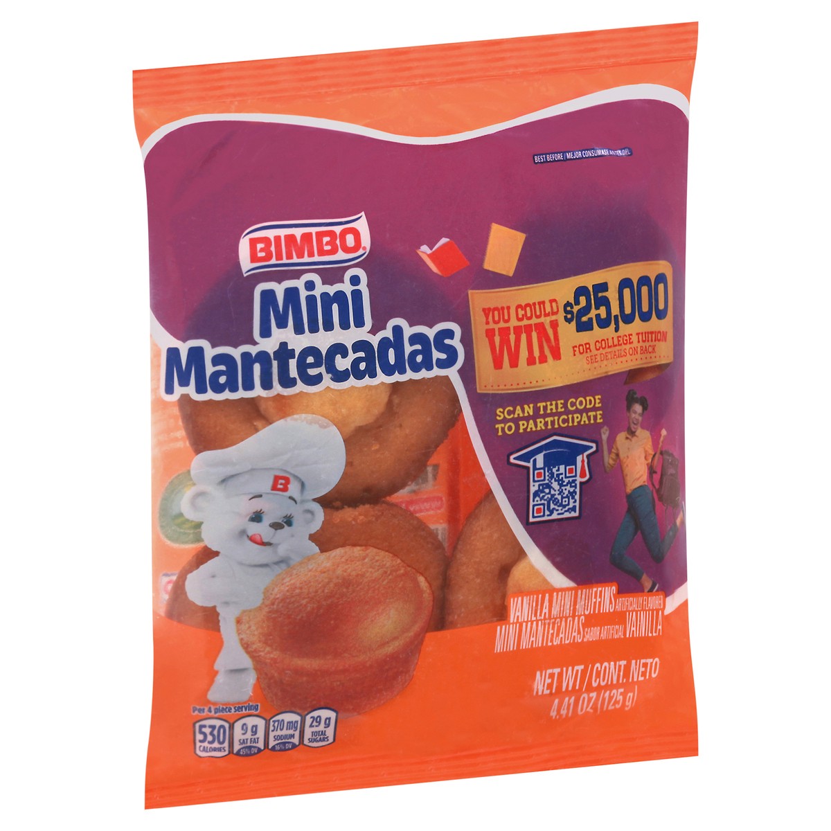 slide 2 of 9, Bimbo Mini Mantecadas Vanilla Muffins, 4 count, 4.41 oz, 4 ct