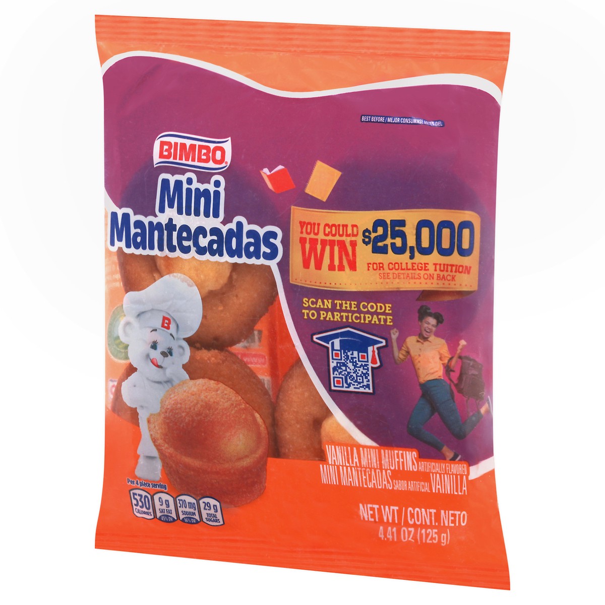 slide 3 of 9, Bimbo Mini Mantecadas Vanilla Muffins, 4 count, 4.41 oz, 4 ct