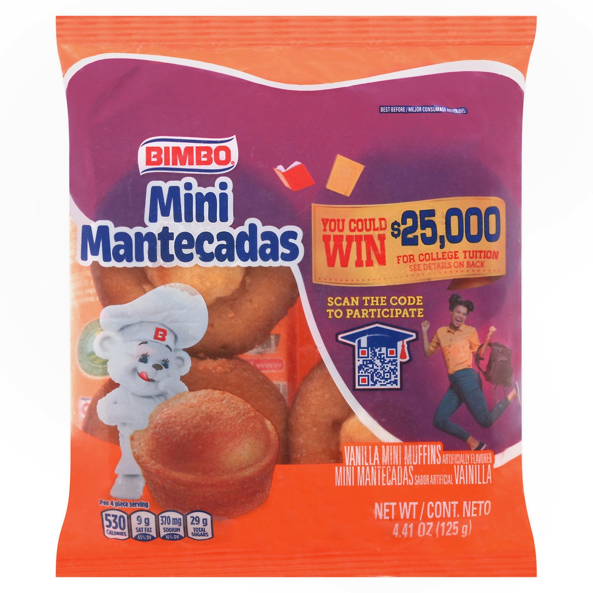 slide 1 of 9, Bimbo Mini Mantecadas Vanilla Muffins, 4 count, 4.41 oz, 4 ct