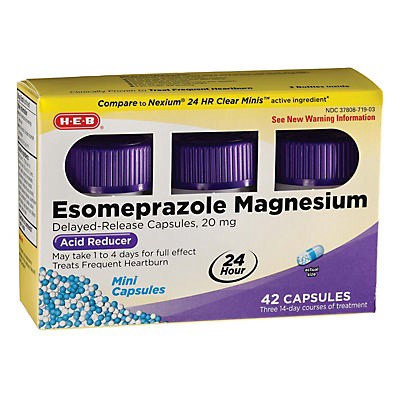 slide 1 of 1, H-E-B Esomeprazole Magnesium 20 mg Mini Capsules, 42 ct