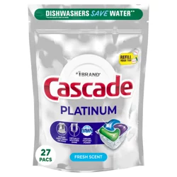 Cascade Platinum Dishwasher Pods, Dish Detergent ActionPacs, Fresh