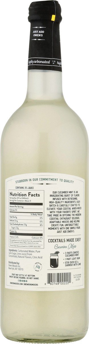 slide 6 of 9, Owen's Non-Alcoholic Cucumber Mint Cocktail Mixer- 750 ml, 750 ml