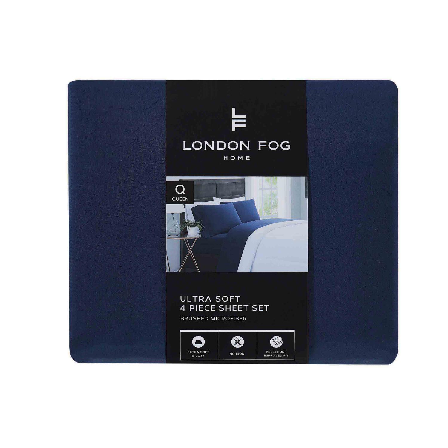 slide 1 of 2, London Fog Medieval Blue King Sheet Set, King Size