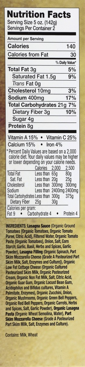 slide 3 of 6, Cedarlane Low Fat Garden Vegetable Lasagna, 10 oz