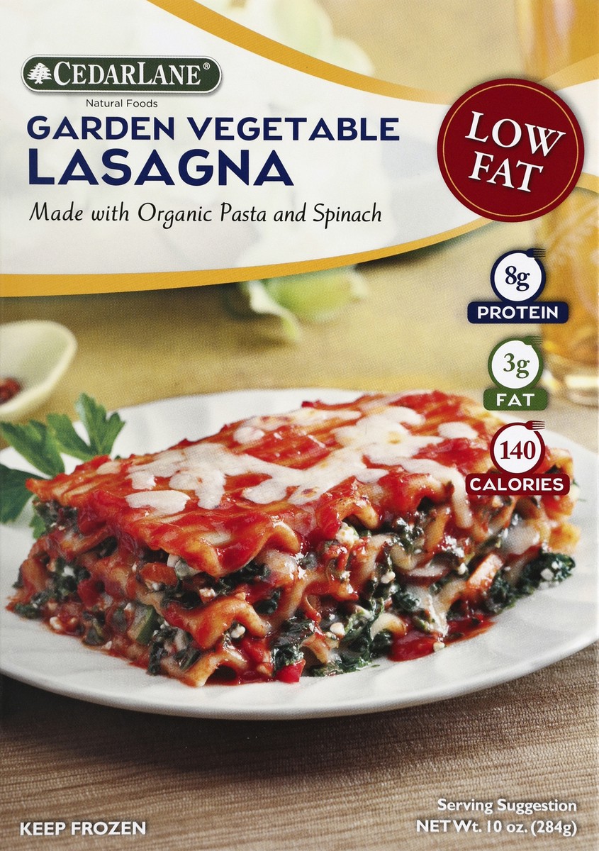 slide 5 of 6, Cedarlane Low Fat Garden Vegetable Lasagna, 10 oz