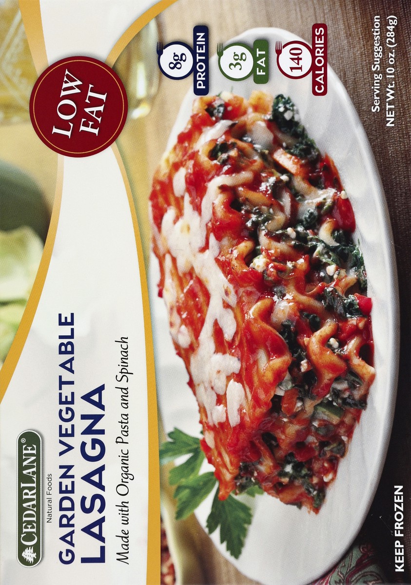 slide 6 of 6, Cedarlane Low Fat Garden Vegetable Lasagna, 10 oz