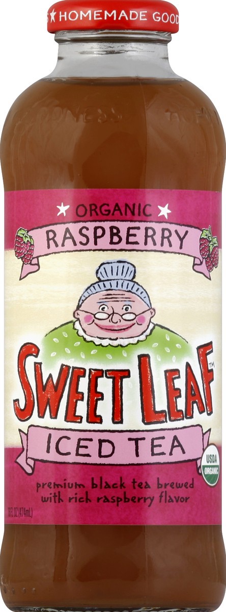 slide 4 of 4, SweetLeaf Iced Tea, Organic, Raspberry, 16 fl oz