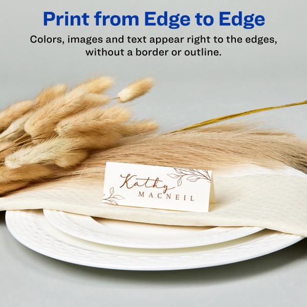 slide 2 of 7, Avery Textured Inkjet/Laser Place Cards, White, 150 ct