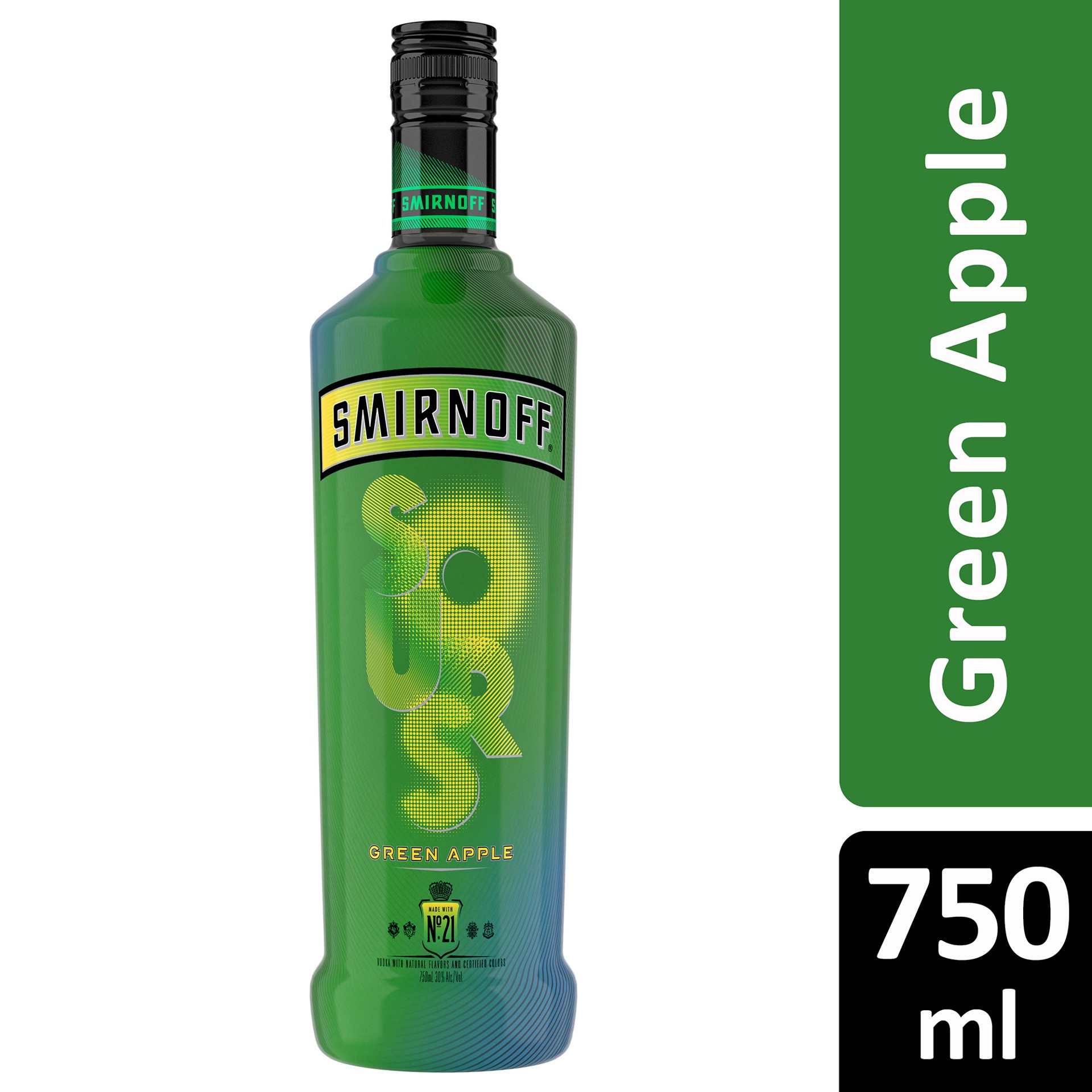 slide 3 of 4, Smirnoff Sours Green Apple Vodka, 750 ml