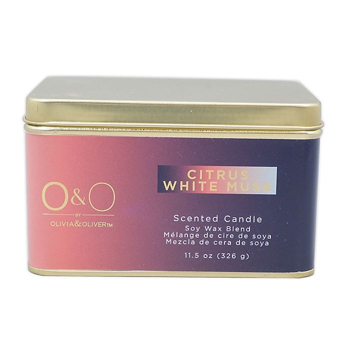 slide 1 of 1, O&O by Olivia & Oliver Citrus White Mush Tin Candle - Blush, 14 oz