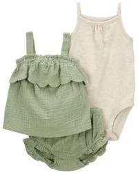Carter's Carters Baby 3-Piece Little Short Set Green 6M
