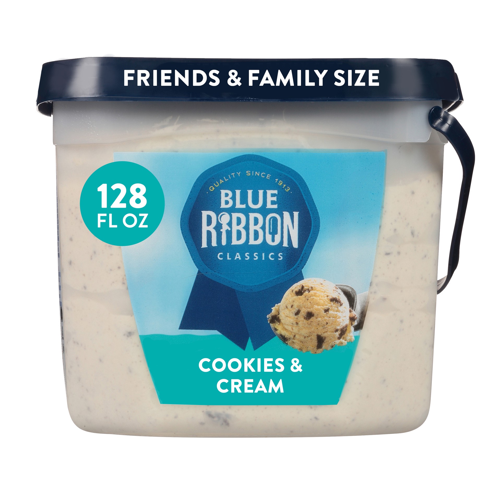 slide 1 of 8, Blue Ribbon Classics Cookies and Cream Frozen Dessert Pail, 128 fl oz, 128 fl oz