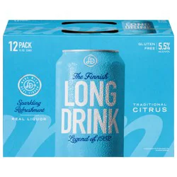 The Finnish Long Drink Gluten Free Traditional Citrus Gin, 12 Pack 12 fl oz Cans