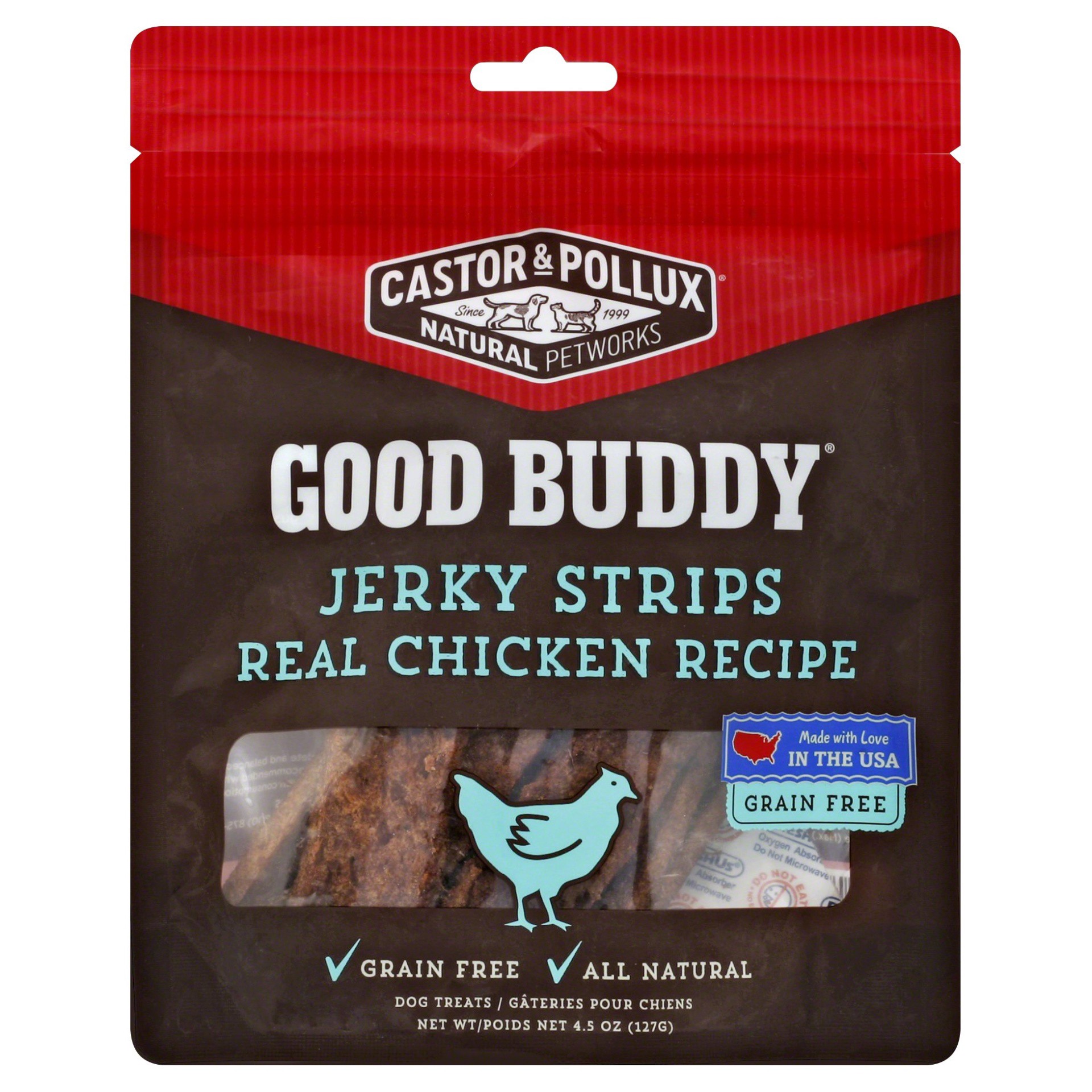 slide 1 of 2, Castor & Pollux Good Buddy Dog Treat - Jerky Strips Real Chicken Recipe - 4.5 oz Bag, 4.5 oz