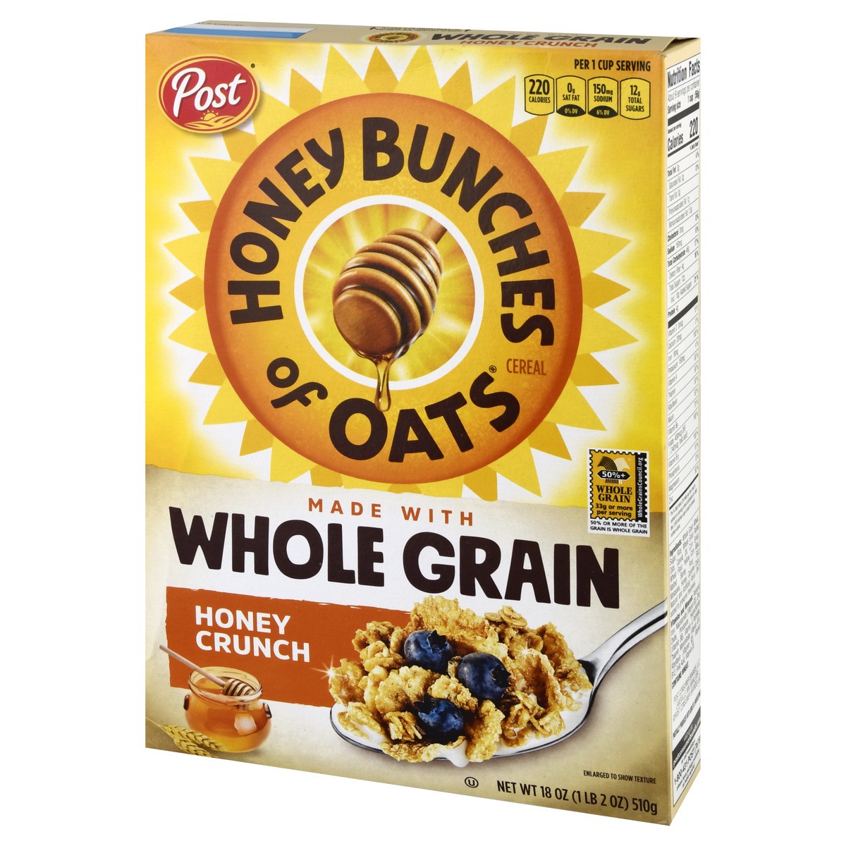 slide 2 of 12, Honey Bunches of Oats Whole Grain Honey Crunch Cereal 18 oz, 18 oz