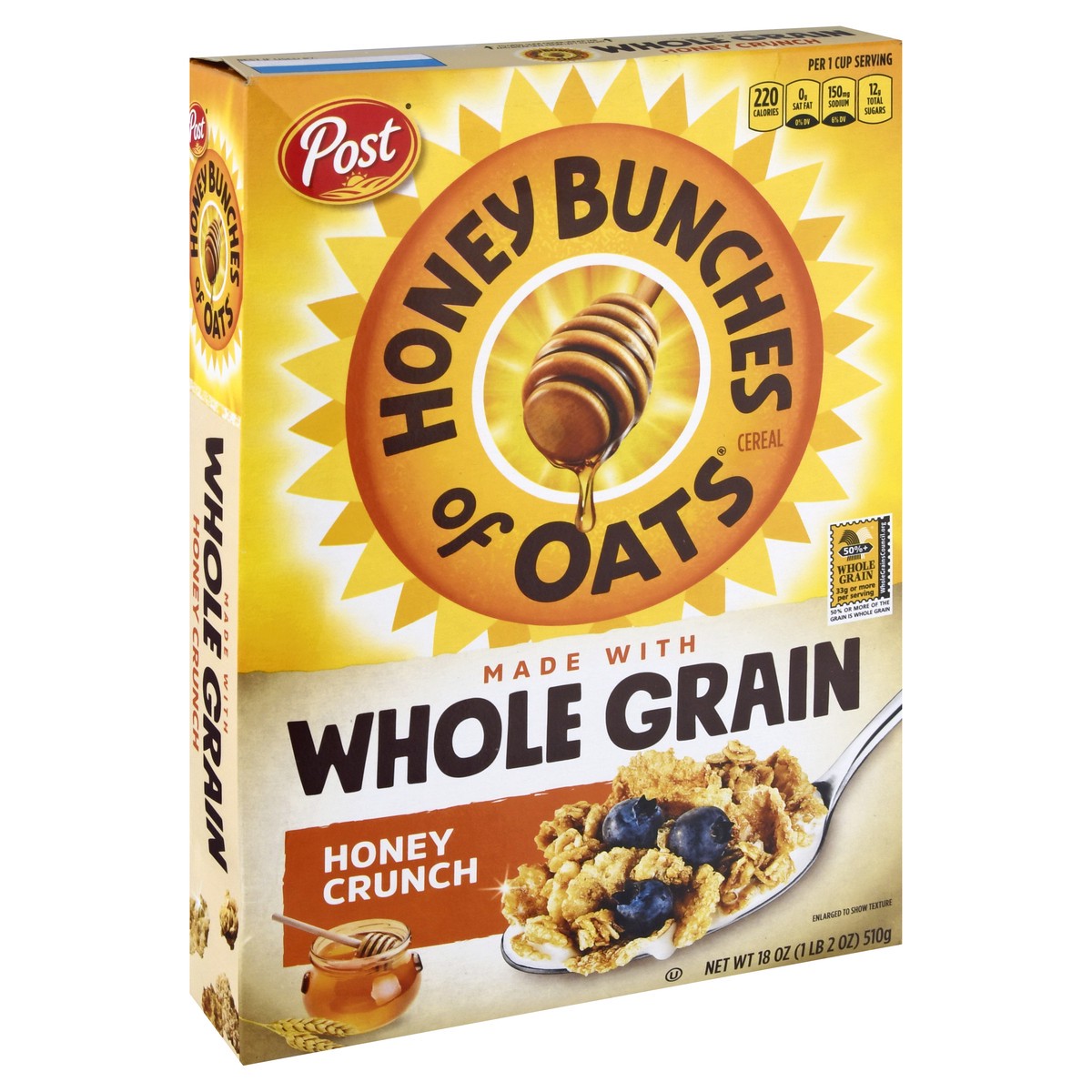 slide 11 of 12, Honey Bunches of Oats Whole Grain Honey Crunch Cereal 18 oz, 18 oz