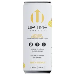 UPTIME Energy Drink Mango Pineapple, Zero Sugar, Natural Caffeine