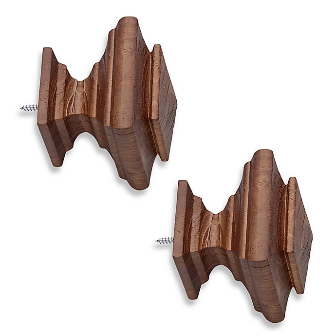 slide 1 of 1, Cambria Estate Wood Square Finials - Brown, 2 ct