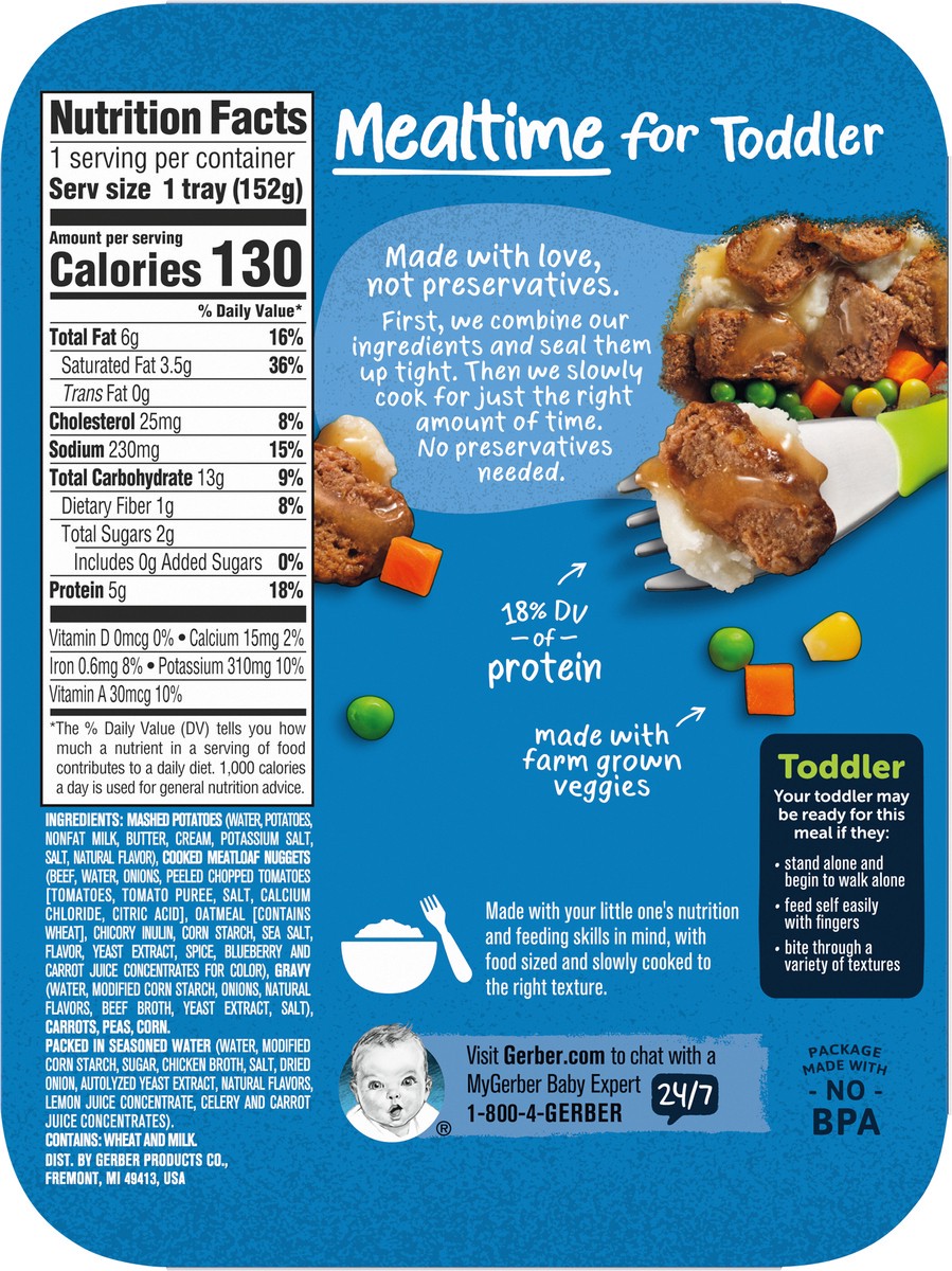 slide 5 of 9, Gerber Mealtime for Toddler, Yellow Rice and Chicken with Vegetables in Sauce Toddler Food, 6.67 oz Tray (8 Pack), 6.67 oz