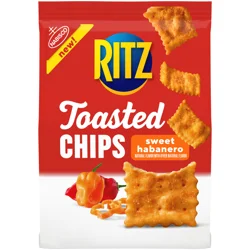 RITZ Toasted Chips Sweet Habanero Crackers, Party Snacks, 8.1 oz