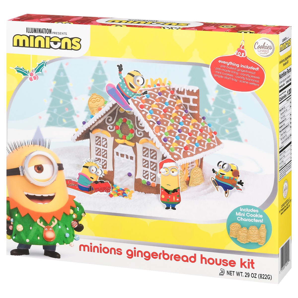 slide 4 of 10, Cookies United Minions Gingerbread House Kit, 29 oz