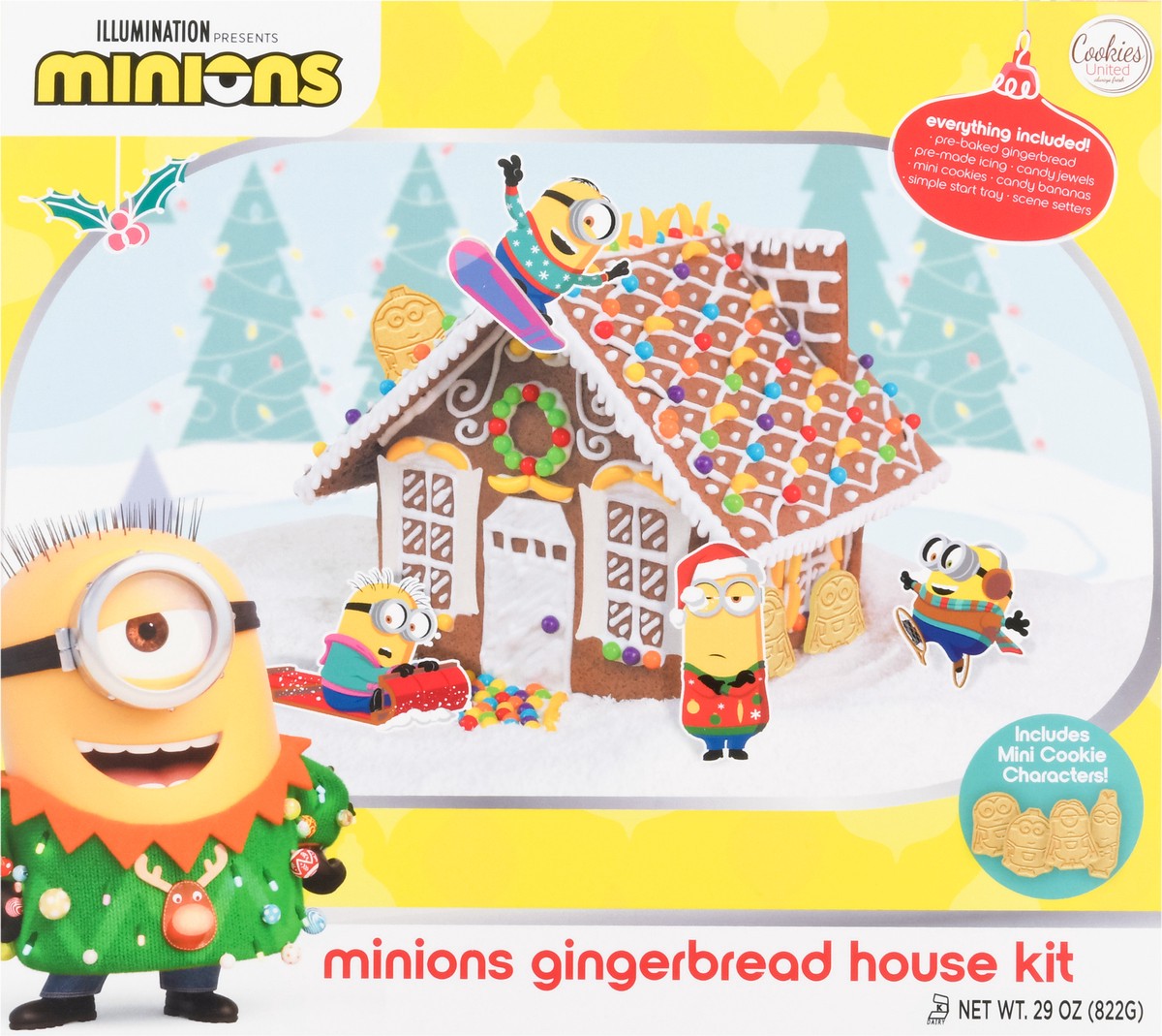 slide 8 of 10, Cookies United Minions Gingerbread House Kit, 29 oz