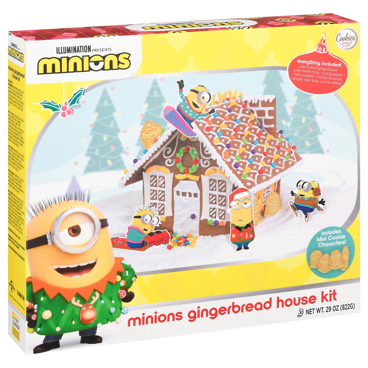 slide 5 of 10, Cookies United Minions Gingerbread House Kit, 29 oz