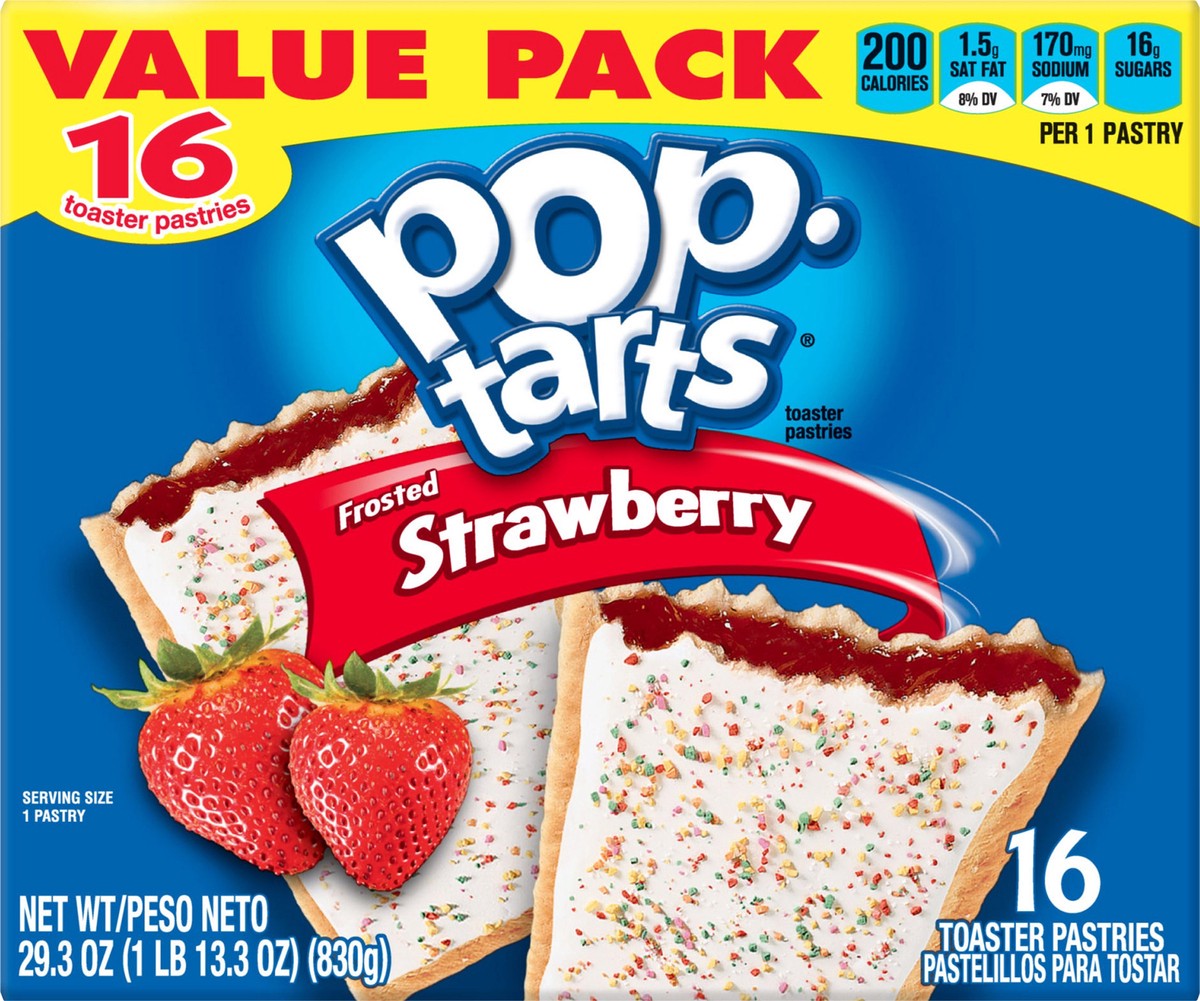 slide 7 of 8, Pop-Tarts Frosted Strawberry Toaster Pastries, 29.3 oz