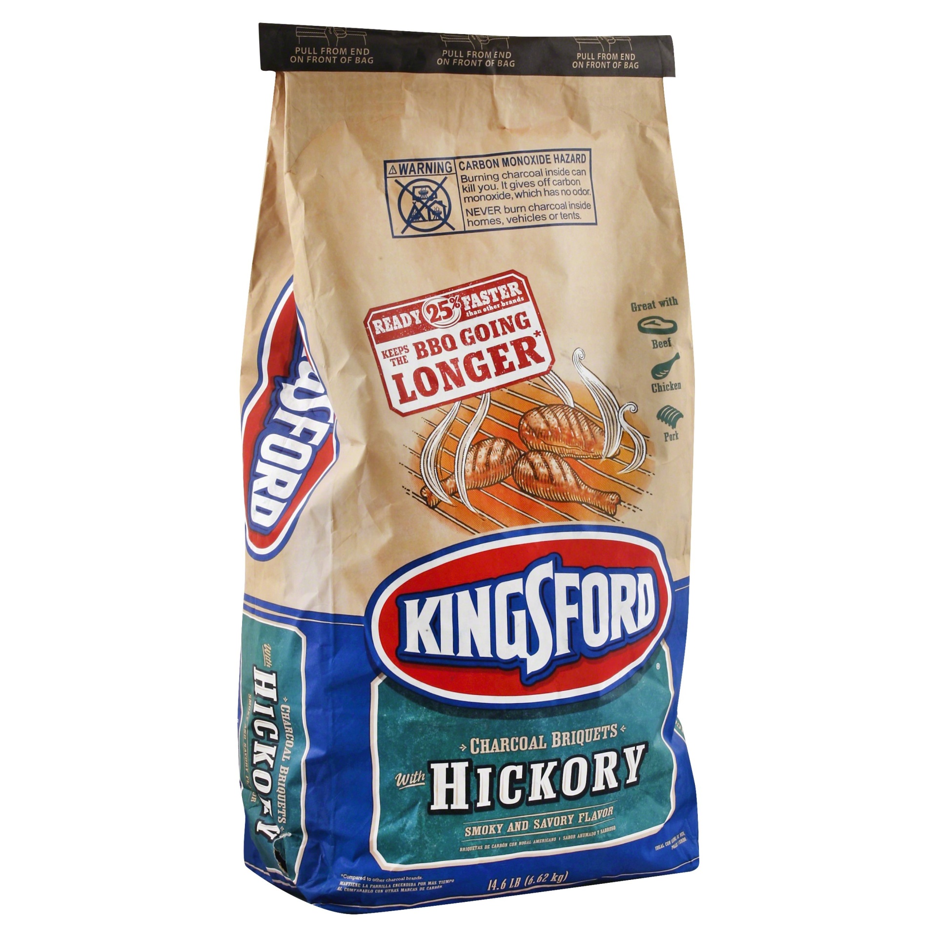 slide 1 of 5, Kingsford Hickory Charcoal Briquets, 14.6 lb